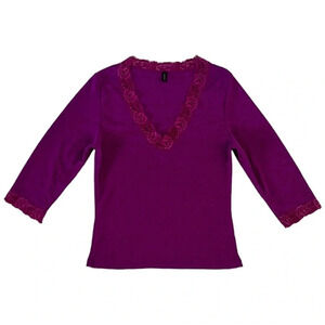 VINTAGE 90’s Lace Trim Blouse